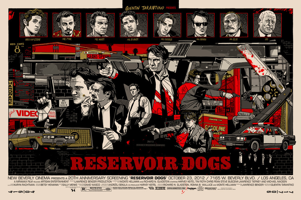BEYONDTHEWALL Archive Reservoir Dogs Movie (Mr. Pink and Mr. White Pointing  Guns) Poster Print 24 x 36in (24X36 UNFRAMED Poster)