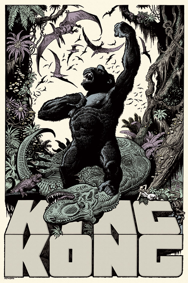 "King Kong"  by William Stout.  24" x 36" Screenprint.  Ed of 325 S/N.  $50