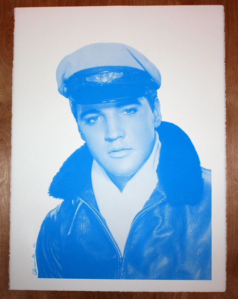 "Crazy About Elvis" by Tim Oliveira.  22.5" x 30" Screenprint.  Ed of 15 S/N.  $40 (Blue)