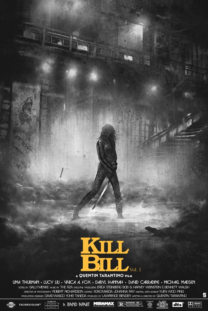 "Kill Bill" by Karl Fitzgerald.  24" x 36" 5-color Screenprint.  Timed max edition of 125.  £42 ($56)