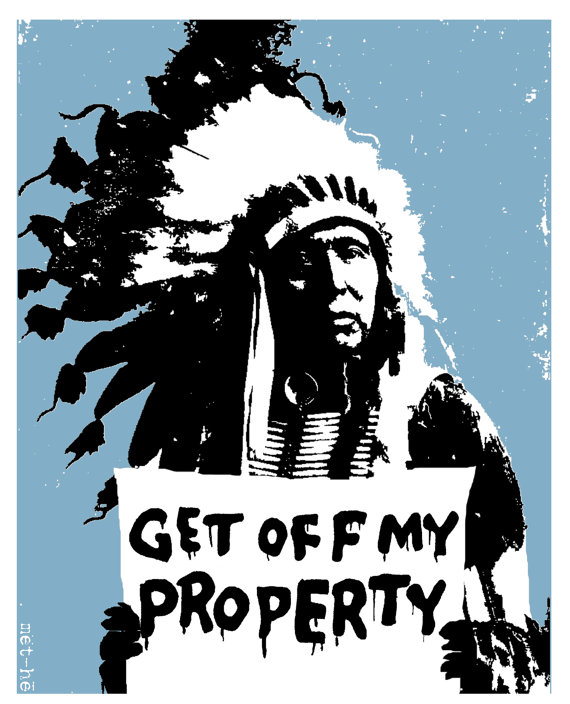 "Get Off My Property" by bMethe. 6.5" x 7" 2color