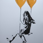 jps Girl On A Swing With Balloons orange