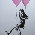jps Girl On A Swing With Balloons pink