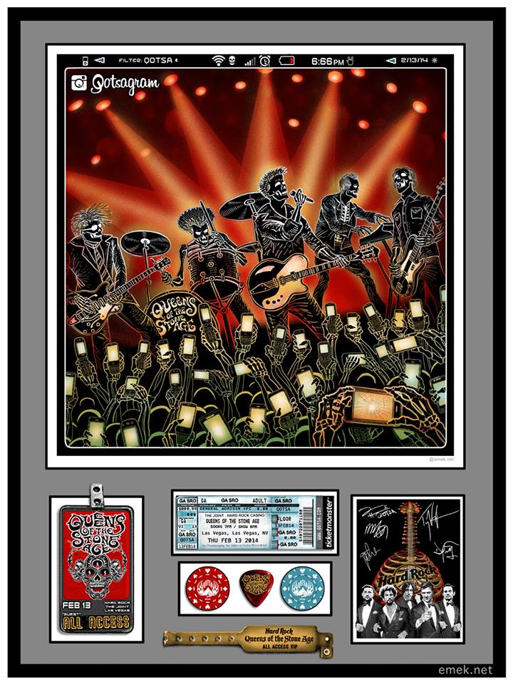 “Queens of the Stone Age – Las Vegas, NV 2014″ by Emek. 18″ x 24 ... Queens Of The Stone Age Poster 2014
