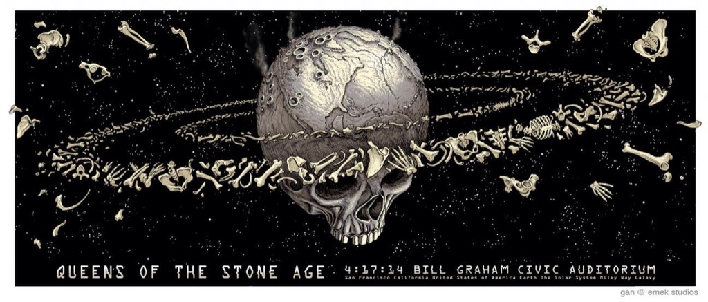 “Queens of the Stone Age – San Francisco, CA 2014″ by Emek x Gan. 36″ x ... Queens Of The Stone Age Poster 2014